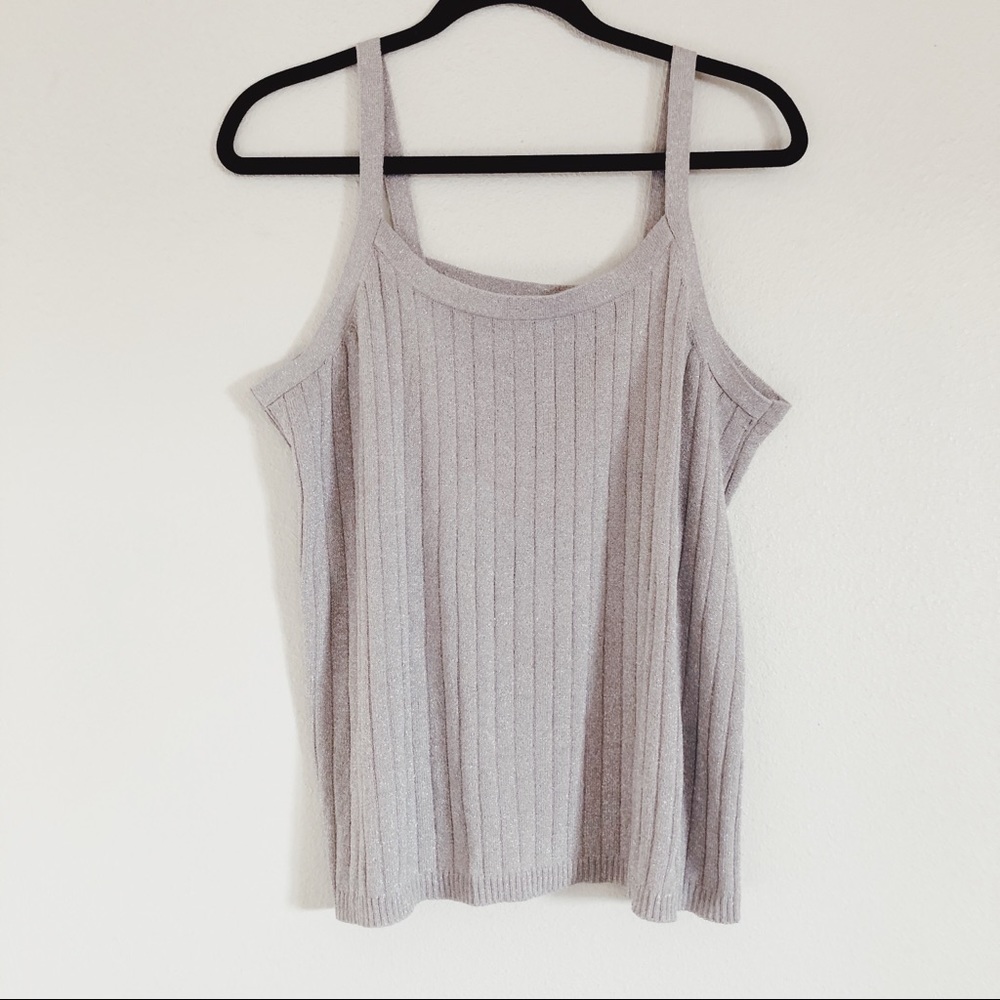 Vintage Silver Ribbed Tank